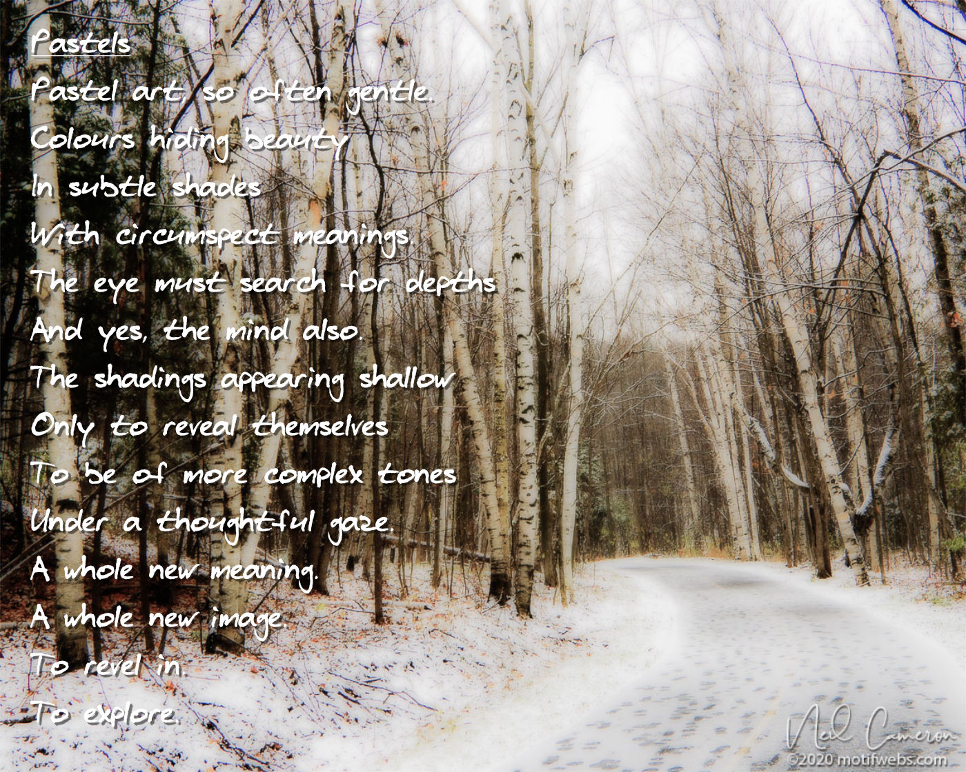 Poem titled 'Pastels'