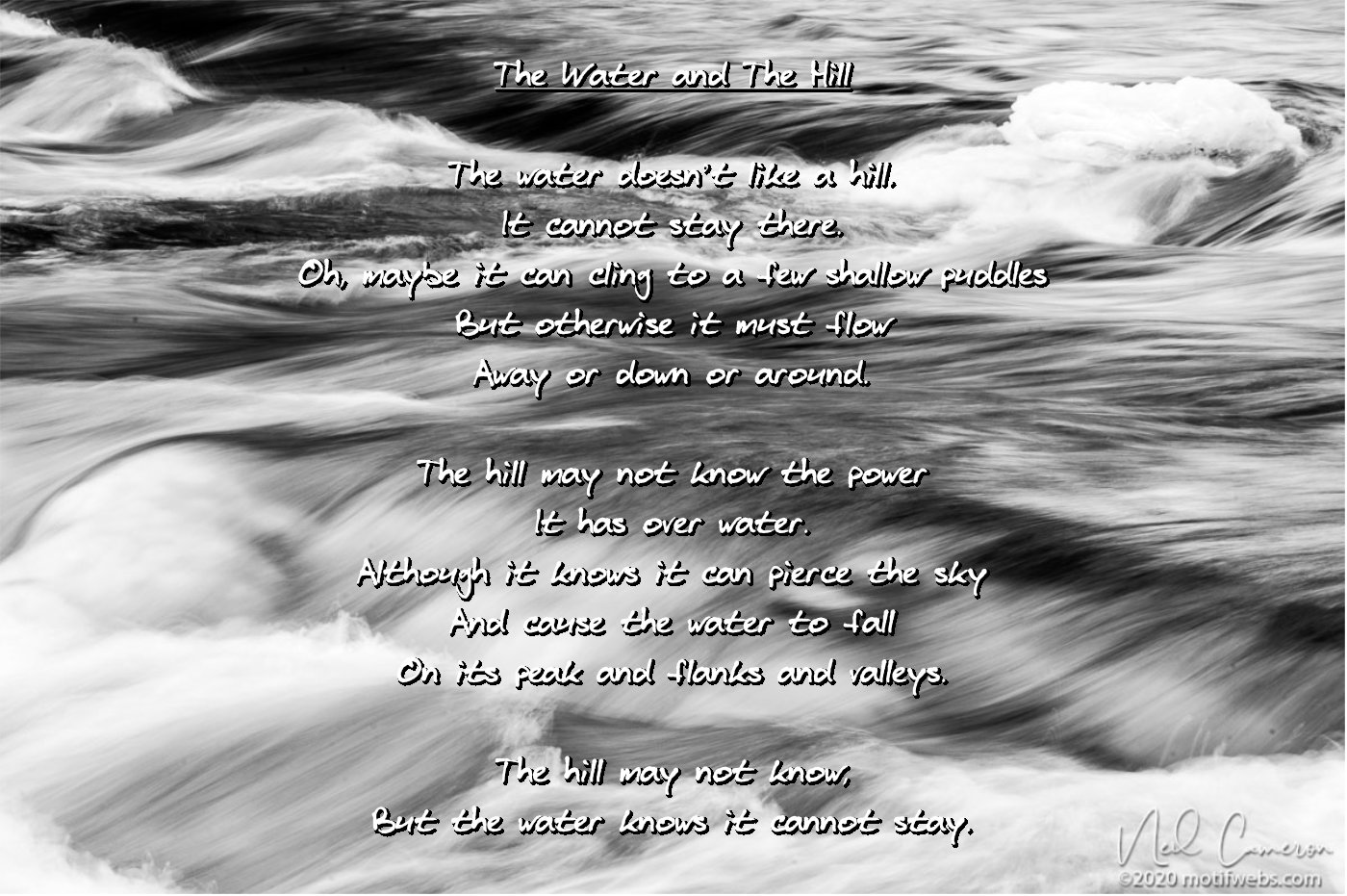 Poem titled 'The Water and The Hill'