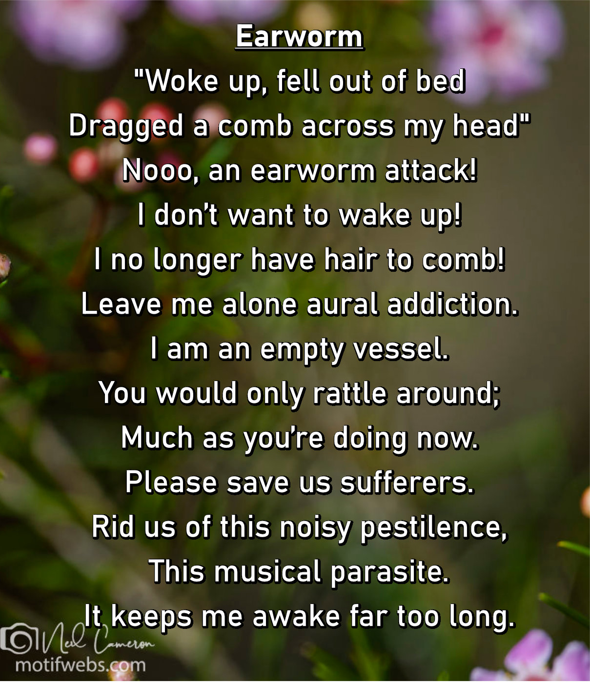 Poem titled 'Earworm'